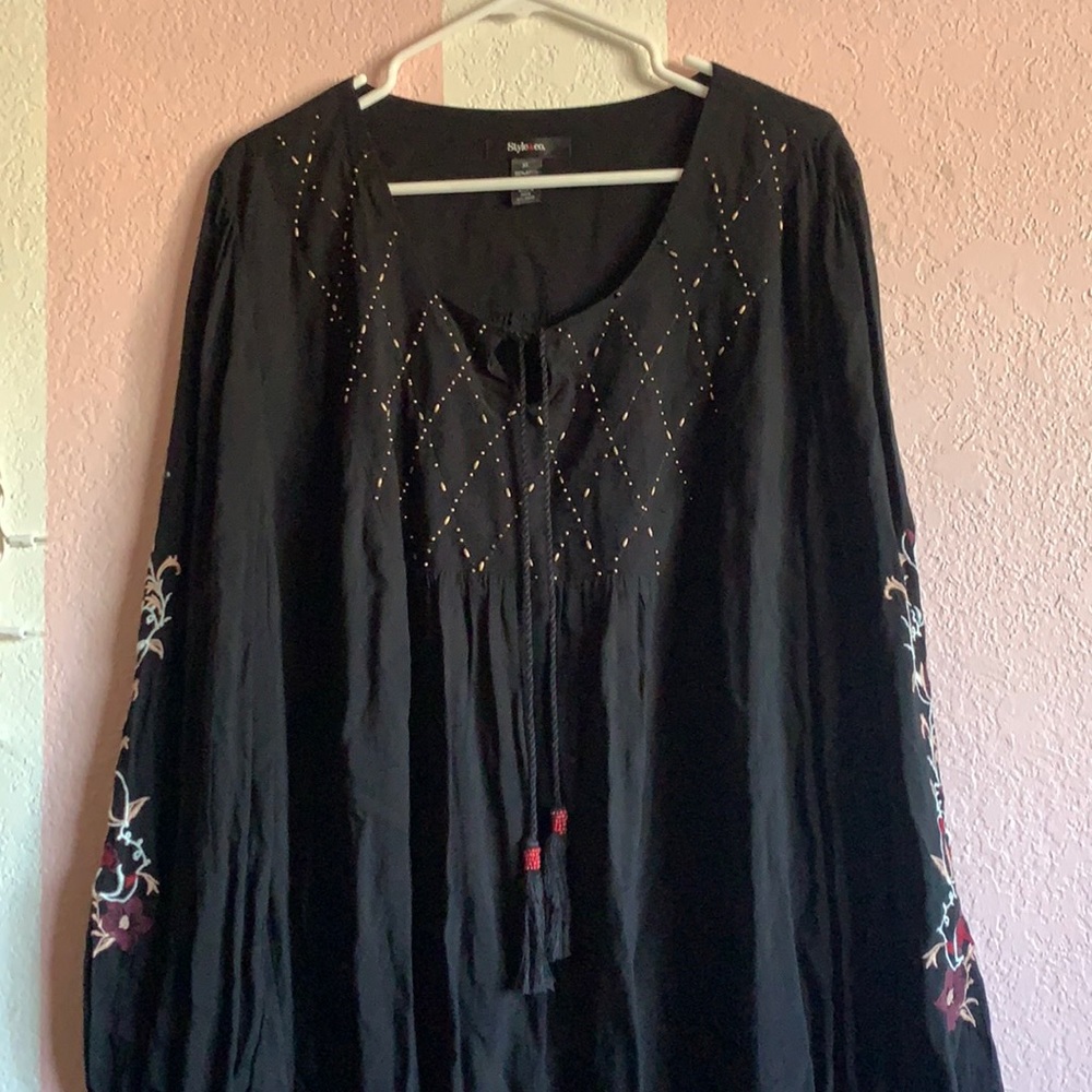 NWT Style & Co. Black, long sleeve shirt